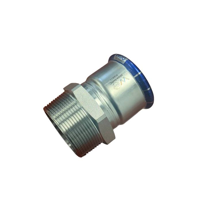 Adapter with Male Threaded End - Stainless Steel Crimp Press