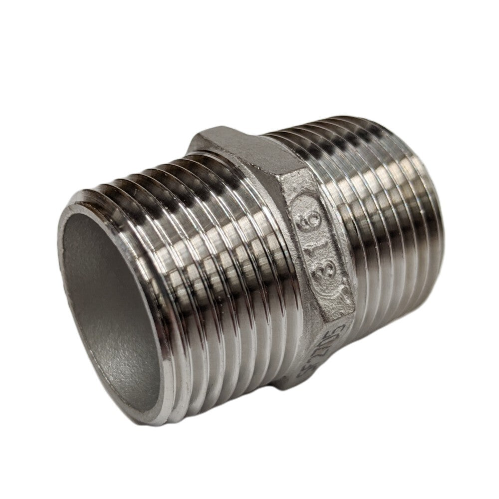 Hex Nipple - Stainless Steel 316