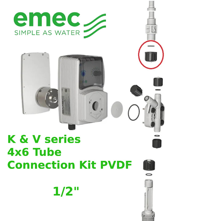 EMEC® 1/2" 4x6 Tube Connection Kit - PVDF