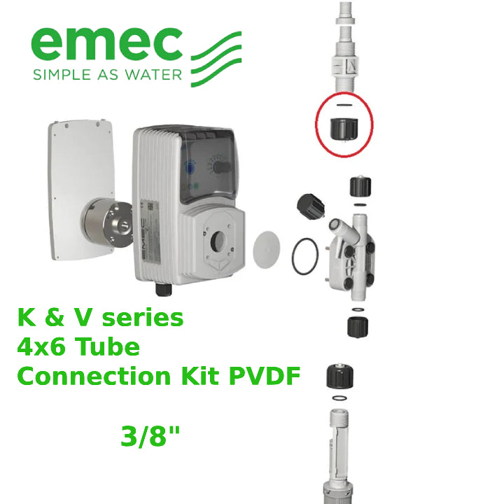 EMEC® 3/8" 4x6 Tube Connection Kit - PVDF
