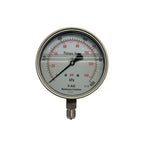150mm - Stainless Steel Liquid Filled Pressure Gauge - Bottom Entry