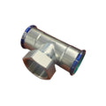 Tee with Female Threaded Branch - Stainless Steel Crimp Press