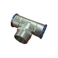 Tee with Male Threaded Branch - Stainless Steel Crimp Press